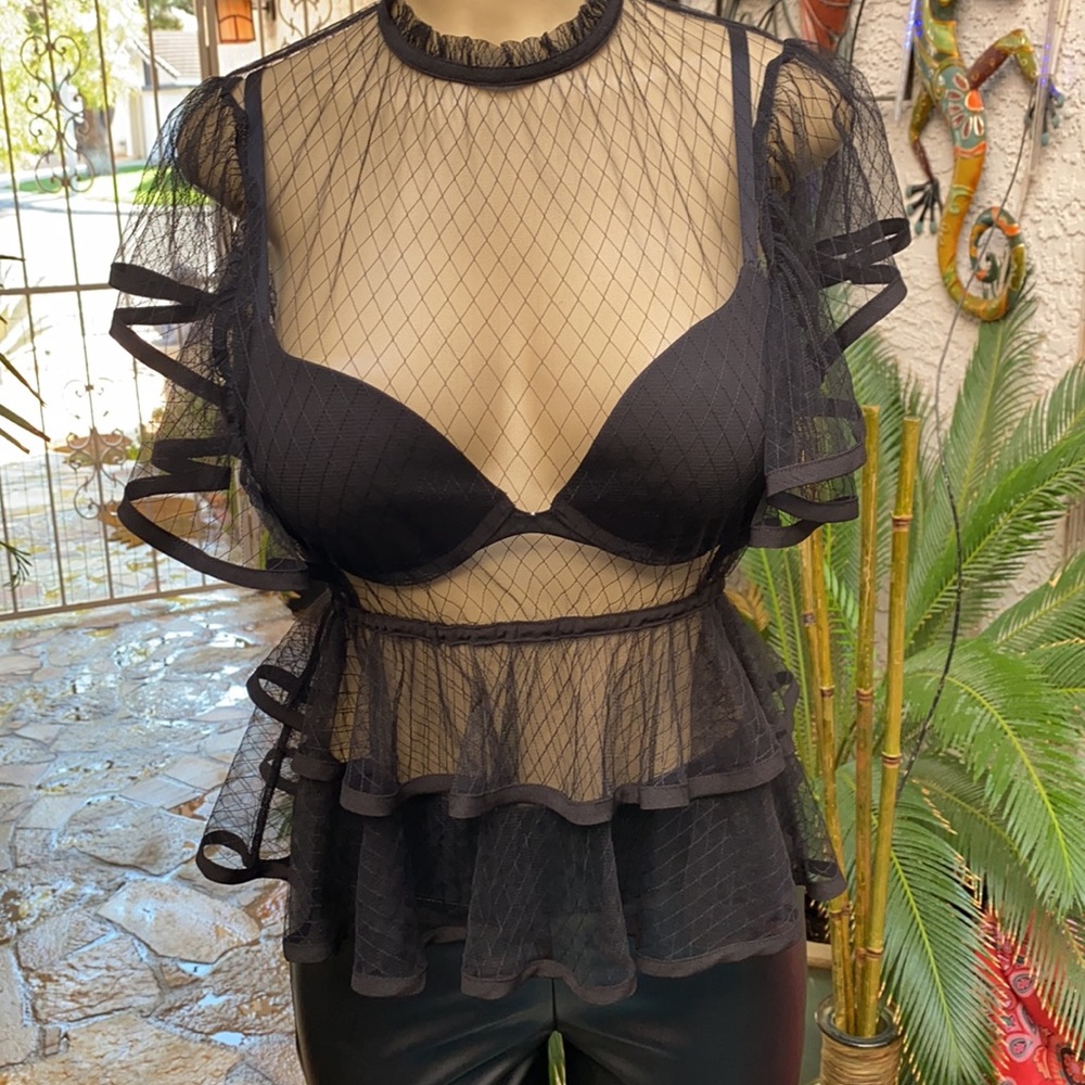 🖤🖤THE BOUTIQUE BLACK SHEER LACE BLOUSE🖤🖤